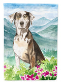 Mountain Flowers Catahoula Leopard Dog Garden Flag Mailbox Decorative Yard Banner Outside Patio Artwork for Flower Beds, Garden Size, Multicolor