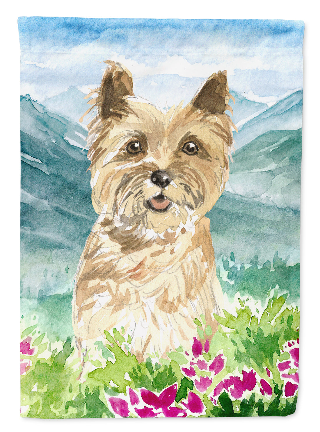 Mountain Flowers Cairn Terrier Garden Flag Mailbox Decorative Yard Banner Outside Patio Artwork for Flower Beds, Garden Size, Multicolor