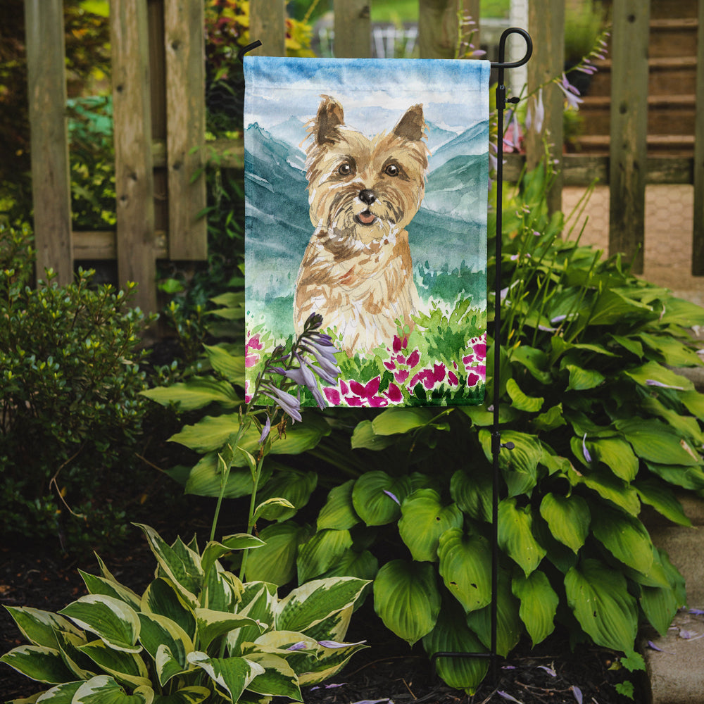 Mountain Flowers Cairn Terrier Garden Flag Mailbox Decorative Yard Banner Outside Patio Artwork for Flower Beds, Garden Size, Multicolor