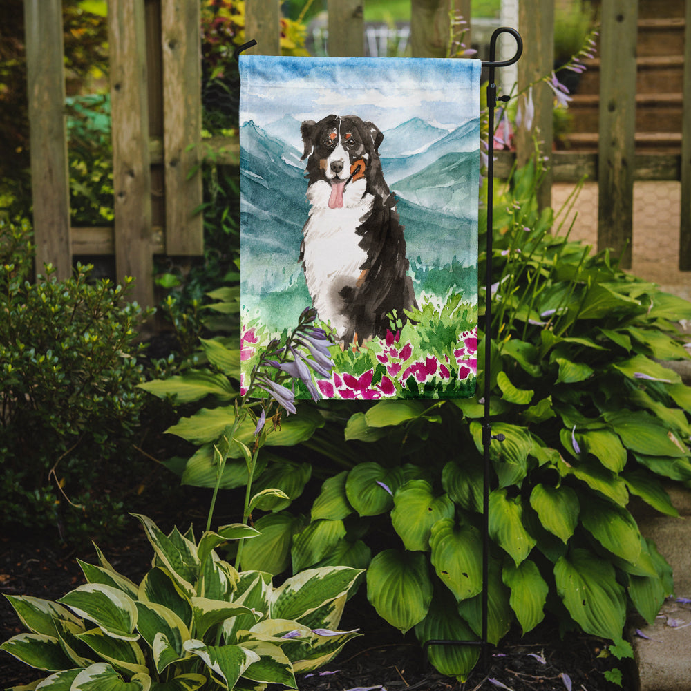 Mountain Flowers Bernese Mountain Dog Garden Flag Mailbox Decorative Yard Banner Outside Patio Artwork for Flower Beds, Garden Size, Multicolor