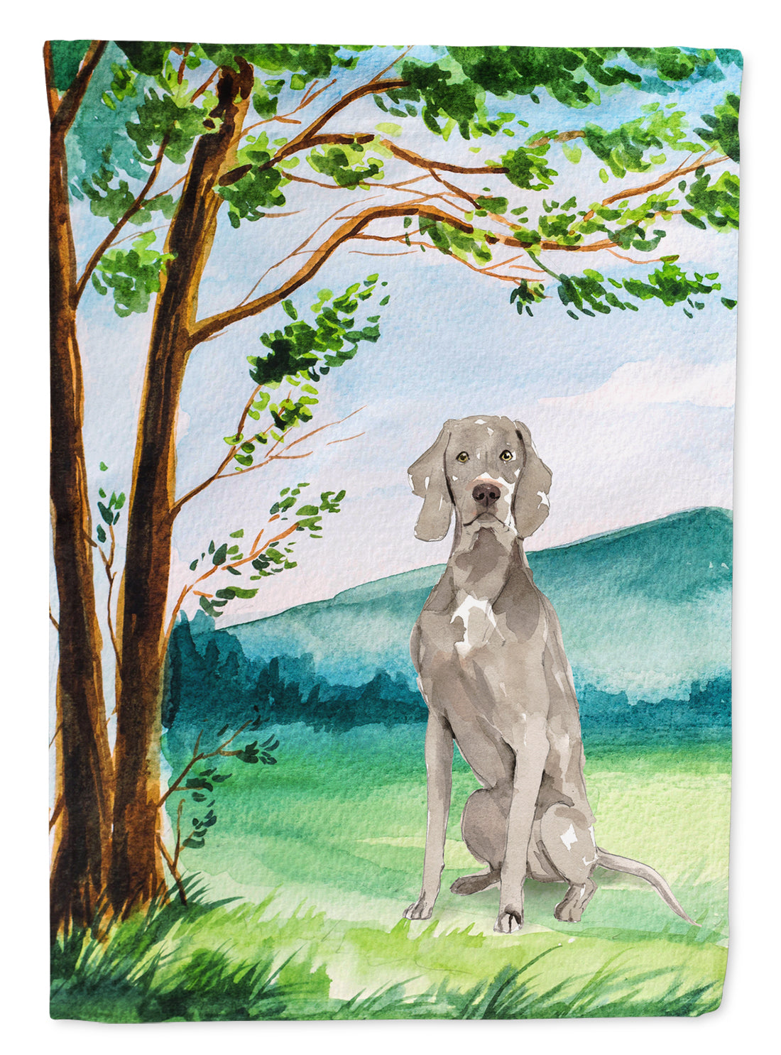 Under the Tree Weimaraner Garden Flag Mailbox Decorative Yard Banner Outside Patio Artwork for Flower Beds, Garden Size, Multicolor