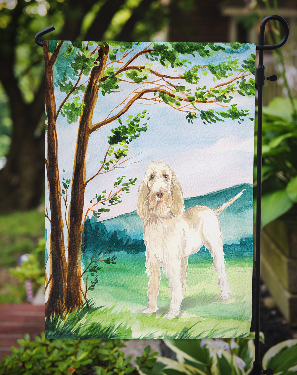 Under the Tree Spinone Italiano Garden Flag Mailbox Decorative Yard Banner Outside Patio Artwork for Flower Beds, Garden Size, Multicolor