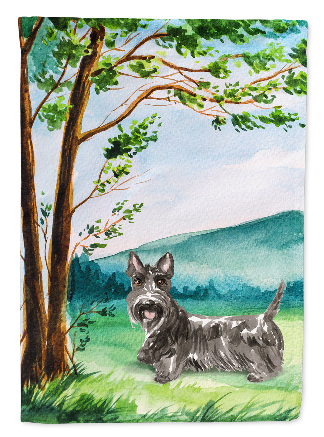 Under the Tree Scottish Terrier Garden Flag Mailbox Decorative Yard Banner Outside Patio Artwork for Flower Beds, Garden Size, Multicolor