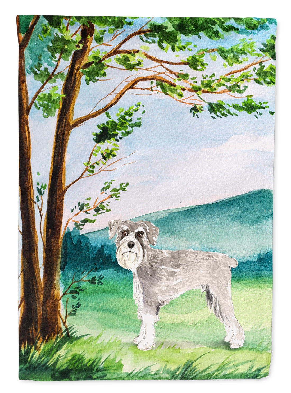 Under the Tree Schnauzer #1 Garden Flag Mailbox Decorative Yard Banner Outside Patio Artwork for Flower Beds, Garden Size, Multicolor