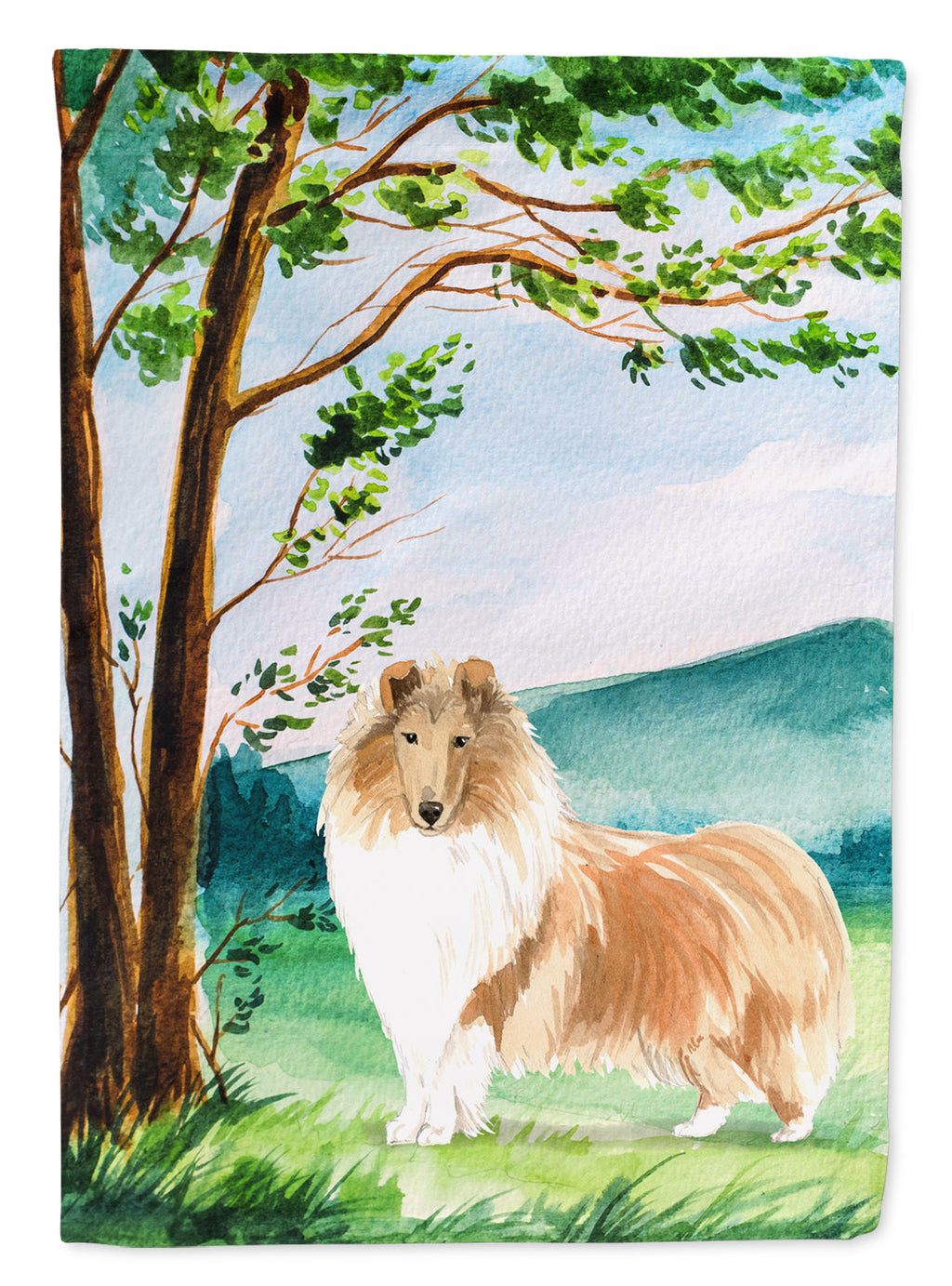Under the Tree Collie Garden Flag Mailbox Decorative Yard Banner Outside Patio Artwork for Flower Beds, Garden Size, Multicolor
