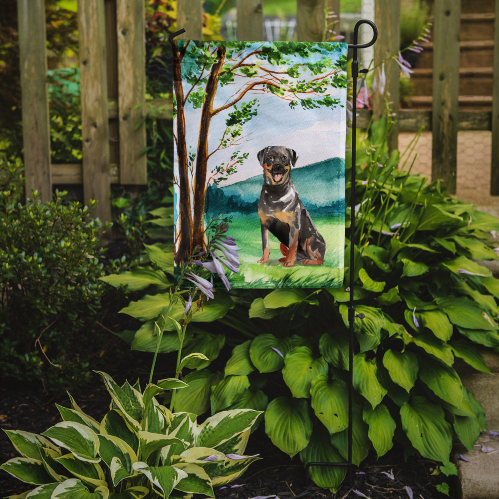 Under the Tree Rottweiler Garden Flag Mailbox Decorative Yard Banner Outside Patio Artwork for Flower Beds, Garden Size, Multicolor