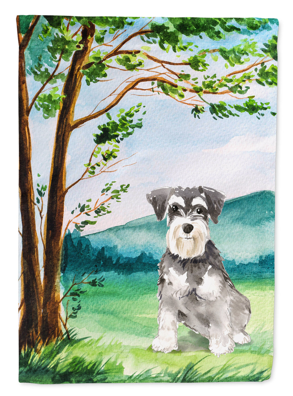 Under the Tree Schnauzer #2 Garden Flag Mailbox Decorative Yard Banner Outside Patio Artwork for Flower Beds, Garden Size, Multicolor
