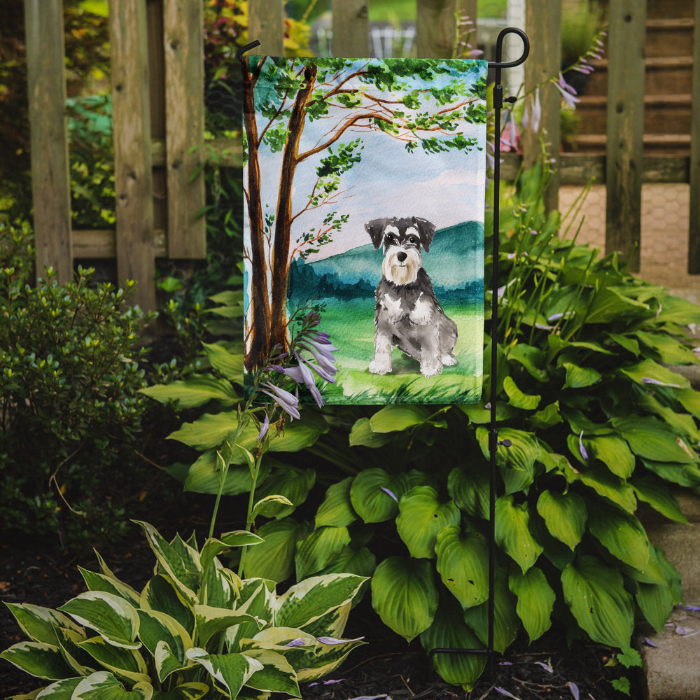 Under the Tree Schnauzer #2 Garden Flag Mailbox Decorative Yard Banner Outside Patio Artwork for Flower Beds, Garden Size, Multicolor