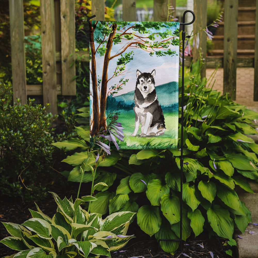 Under the Tree Alaskan Malamute Garden Flag Mailbox Decorative Yard Banner Outside Patio Artwork for Flower Beds, Garden Size, Multicolor