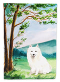 Under the Tree Japanese Spitz Garden Flag Mailbox Decorative Yard Banner Outside Patio Artwork for Flower Beds, Garden Size, Multicolor