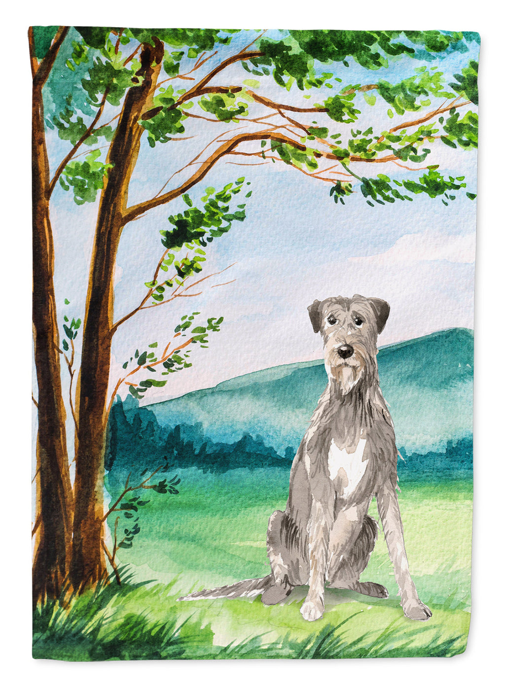 Under the Tree Irish Wolfhound Garden Flag Mailbox Decorative Yard Banner Outside Patio Artwork for Flower Beds, Garden Size, Multicolor