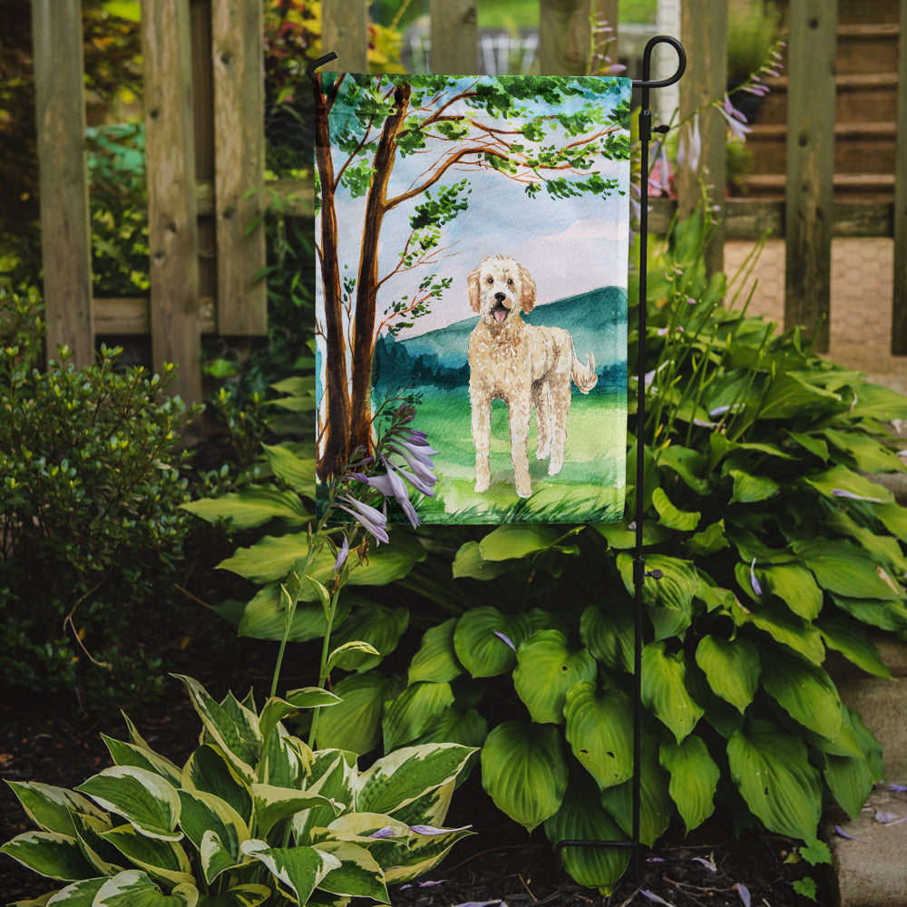 Under the Tree Goldendoodle Garden Flag Mailbox Decorative Yard Banner Outside Patio Artwork for Flower Beds, Garden Size, Multicolor