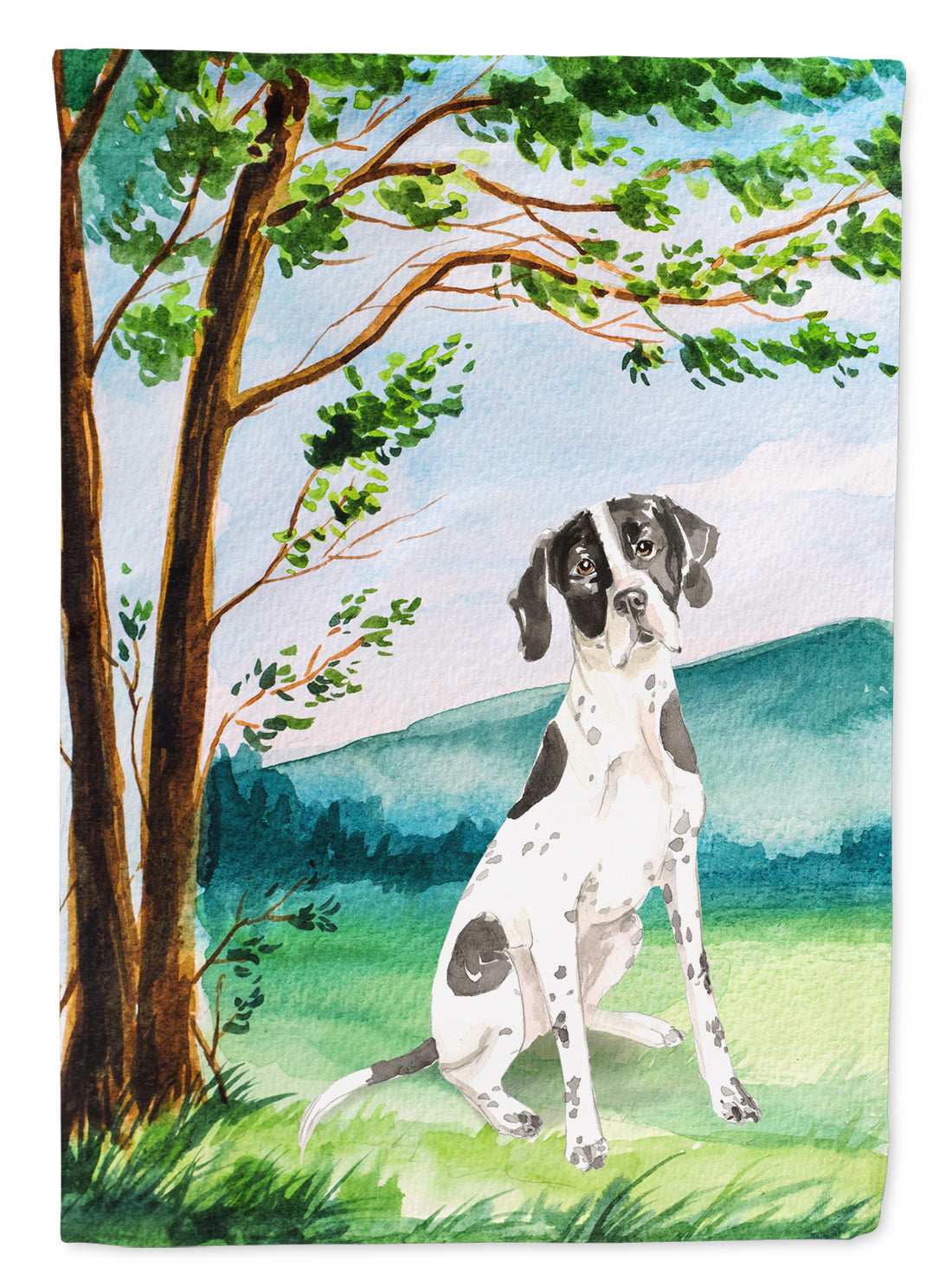 Under the Tree English Pointer Garden Flag Mailbox Decorative Yard Banner Outside Patio Artwork for Flower Beds, Garden Size, Multicolor