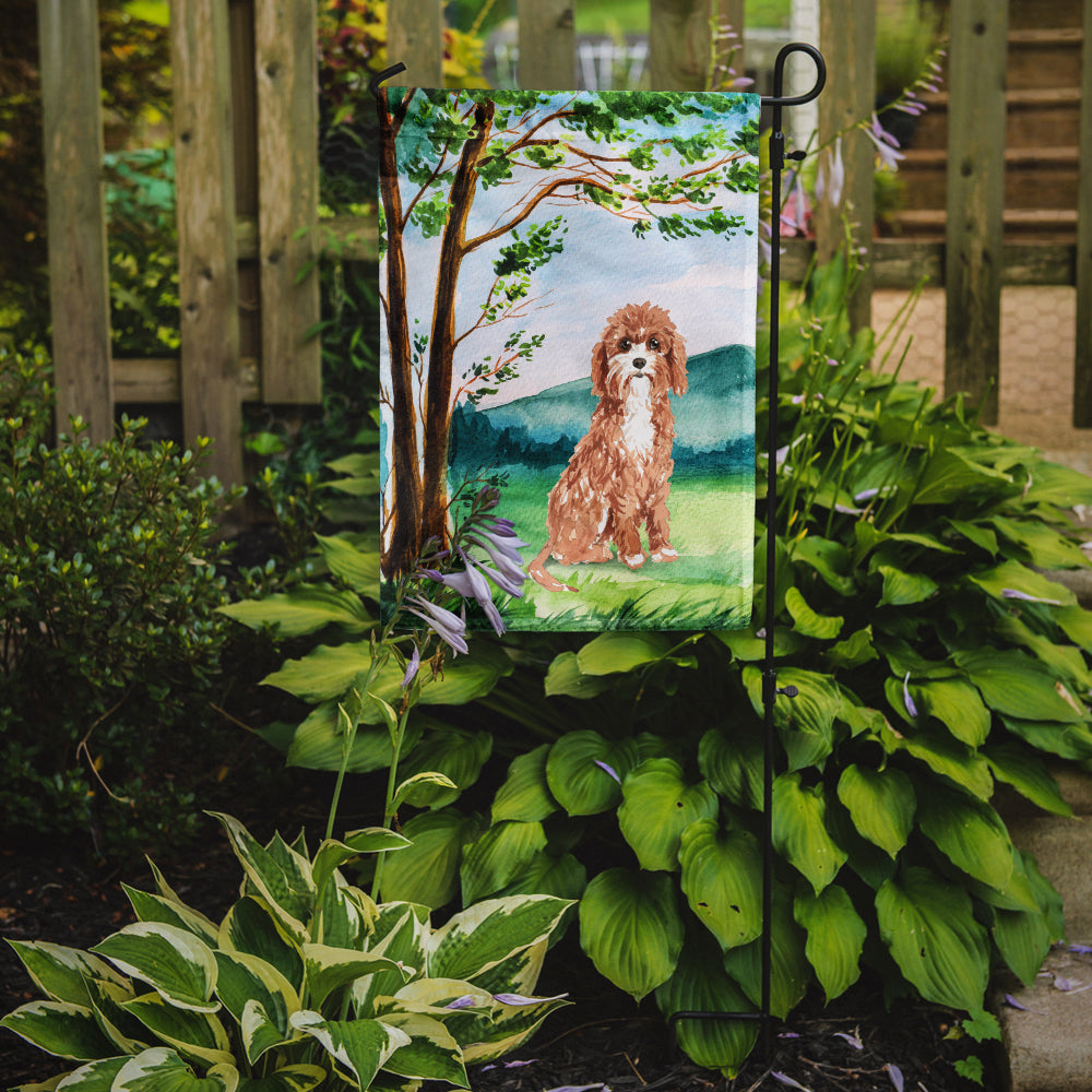 Under the Tree Cavapoo Garden Flag Mailbox Decorative Yard Banner Outside Patio Artwork for Flower Beds, Garden Size, Multicolor