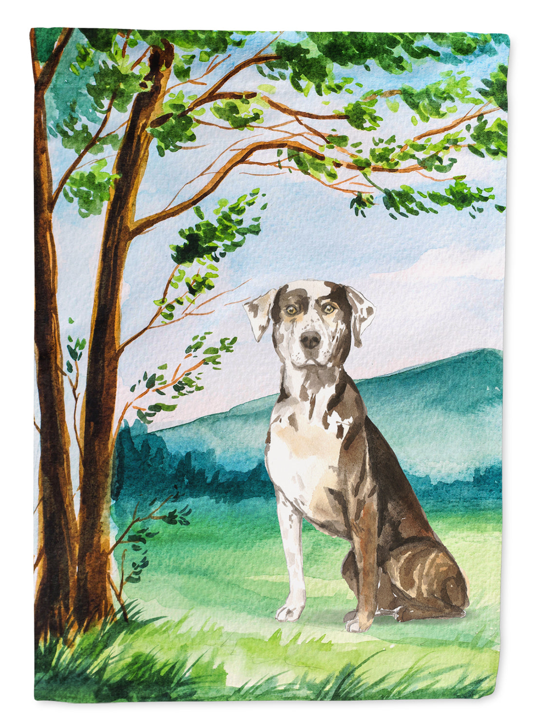 Under the Tree Catahoula Leopard Dog Garden Flag Mailbox Decorative Yard Banner Outside Patio Artwork for Flower Beds, Garden Size, Multicolor