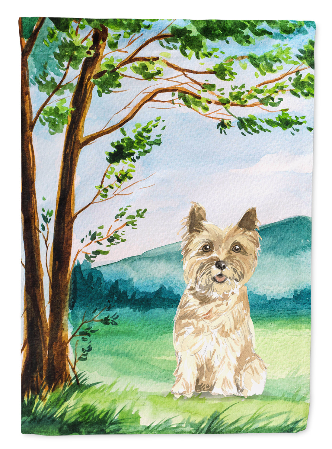 Under the Tree Cairn Terrier Garden Flag Mailbox Decorative Yard Banner Outside Patio Artwork for Flower Beds, Garden Size, Multicolor