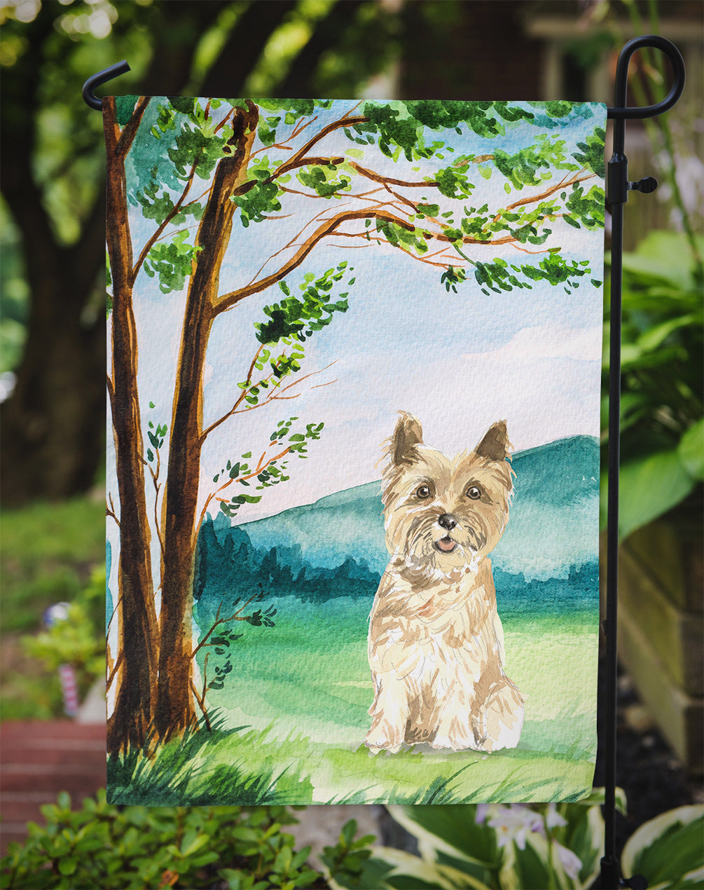 Under the Tree Cairn Terrier Garden Flag Mailbox Decorative Yard Banner Outside Patio Artwork for Flower Beds, Garden Size, Multicolor