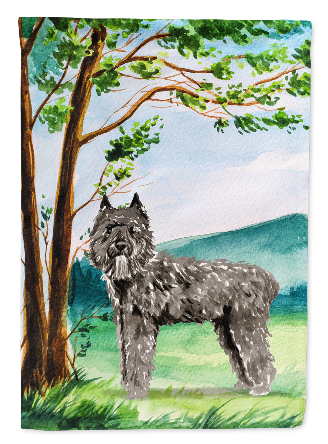 Under the Tree Bouvier des Flandres Garden Flag Mailbox Decorative Yard Banner Outside Patio Artwork for Flower Beds, Garden Size, Multicolor