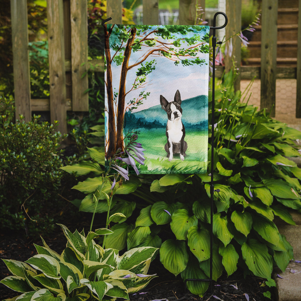 Under the Tree Boston Terrier Garden Flag Mailbox Decorative Yard Banner Outside Patio Artwork for Flower Beds, Garden Size, Multicolor