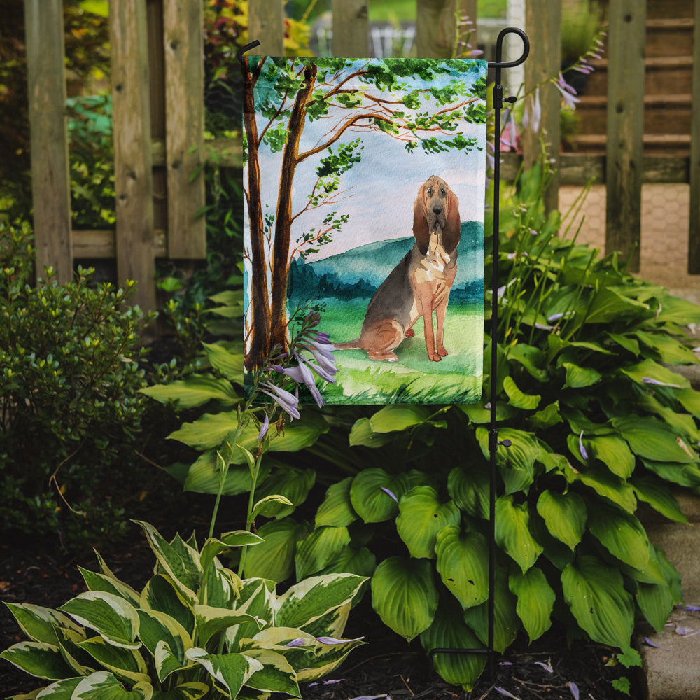 Under the Tree Bloodhound Garden Flag Mailbox Decorative Yard Banner Outside Patio Artwork for Flower Beds, Garden Size, Multicolor