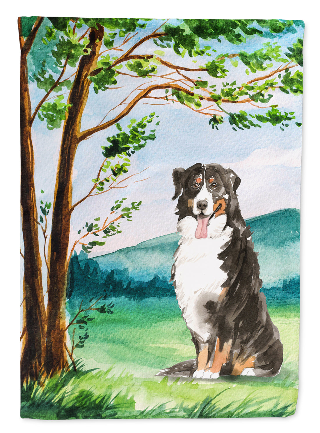 Under the Tree Bernese Mountain Dog Garden Flag Mailbox Decorative Yard Banner Outside Patio Artwork for Flower Beds, Garden Size, Multicolor