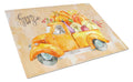 Fall Harvest Weimaraner Cutting Board Tempered Glass Kitchen Cutting Surface, Heat Resistant Chopping, Non-Slip Feet, Food Prep & Serving