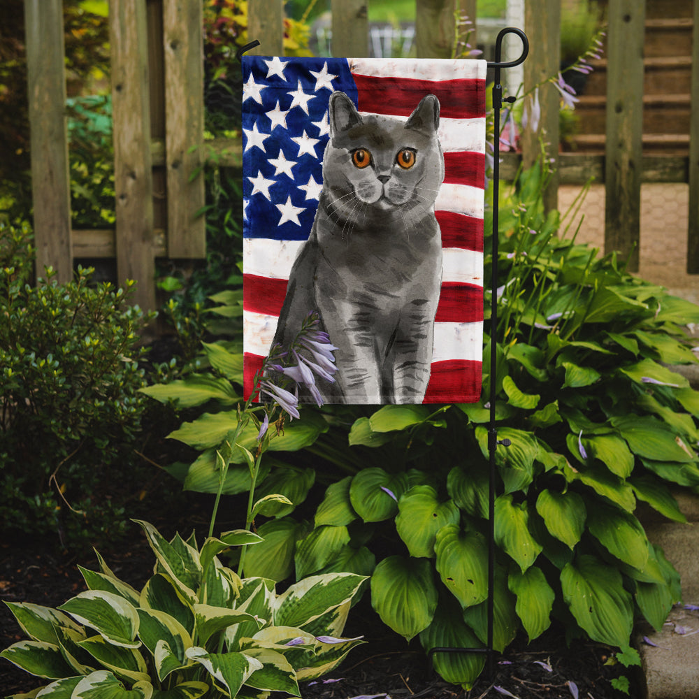 British Shorthair American Flag Garden Flag Mailbox Decorative Yard Banner Outside Patio Artwork for Flower Beds, Garden Size, Multicolor