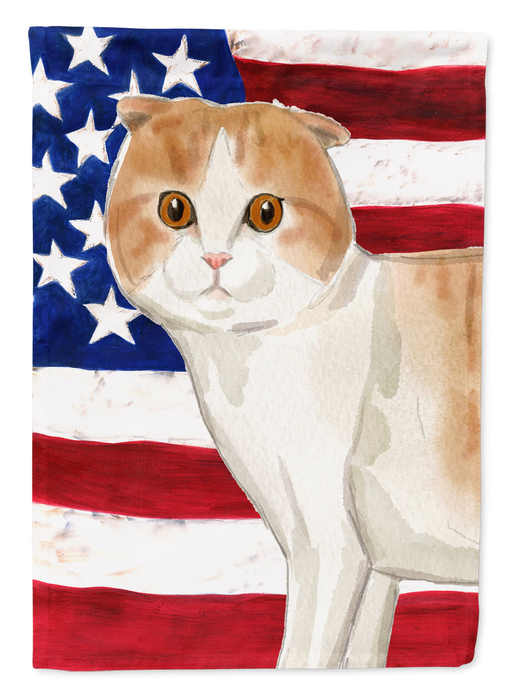 Scottish Fold American Flag Garden Flag Mailbox Decorative Yard Banner Outside Patio Artwork for Flower Beds, Garden Size, Multicolor