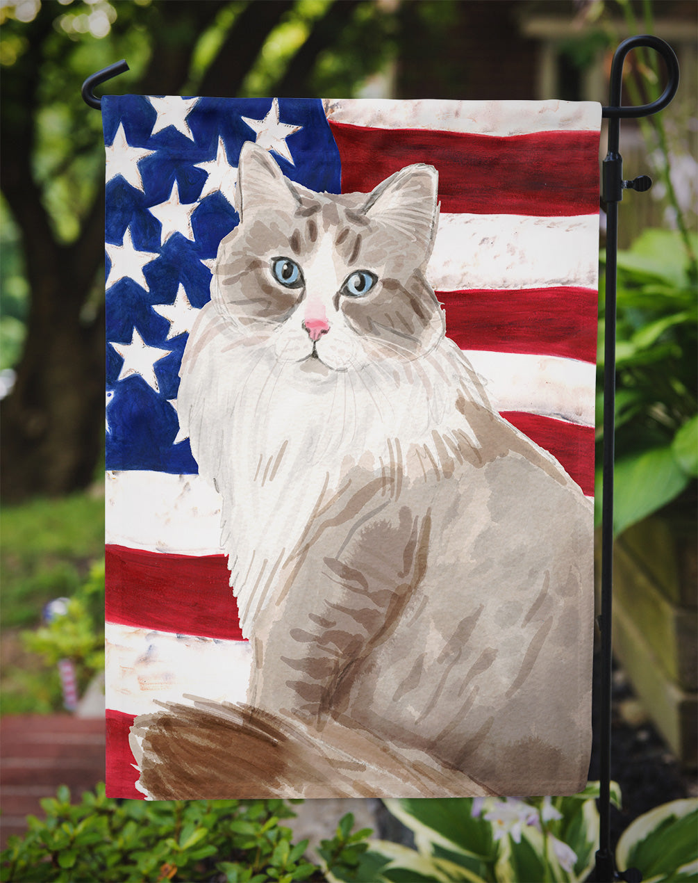 Siberian American Flag Garden Flag Mailbox Decorative Yard Banner Outside Patio Artwork for Flower Beds, Garden Size, Multicolor