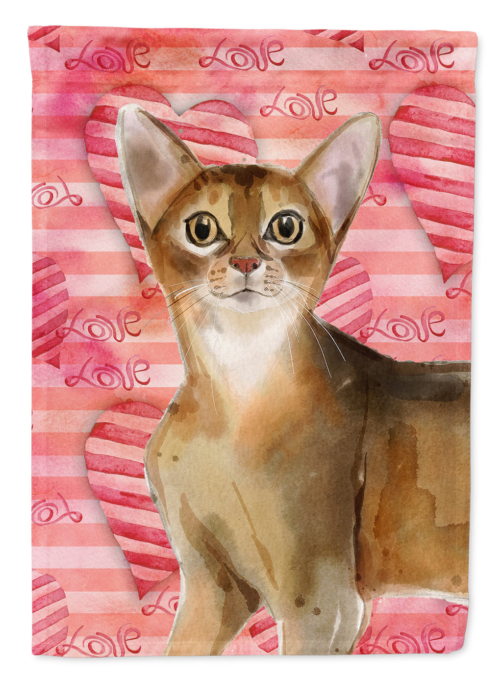 Abyssinian Cat Love Garden Flag Mailbox Decorative Yard Banner Outside Patio Artwork for Flower Beds, Garden Size, Multicolor