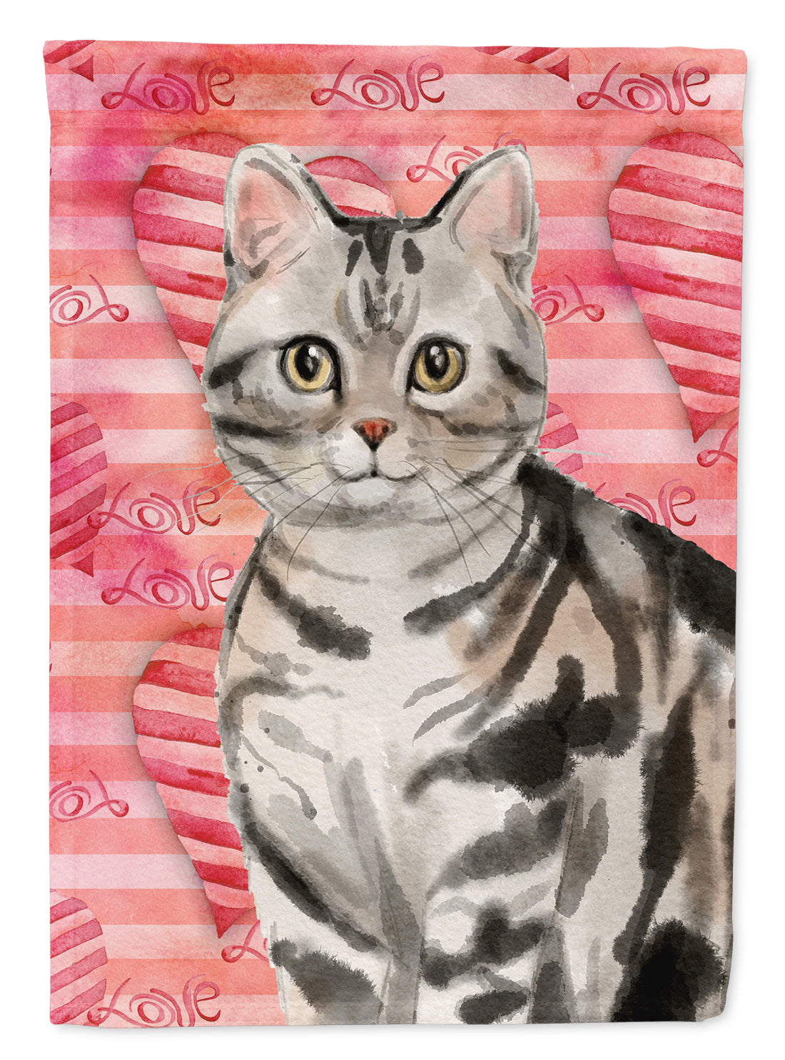 American Shorthair Cat Love Garden Flag Mailbox Decorative Yard Banner Outside Patio Artwork for Flower Beds, Garden Size, Multicolor