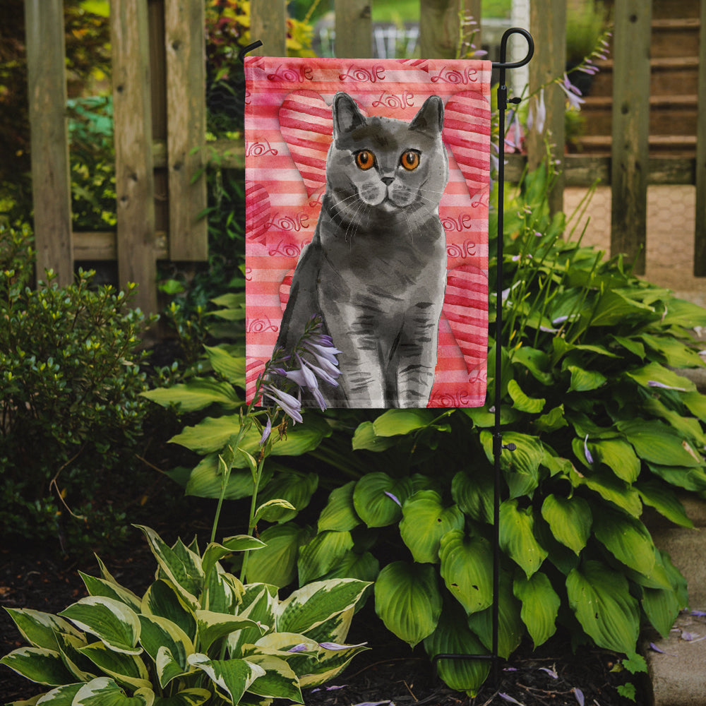 British Shorthair Cat Love Garden Flag Mailbox Decorative Yard Banner Outside Patio Artwork for Flower Beds, Garden Size, Multicolor