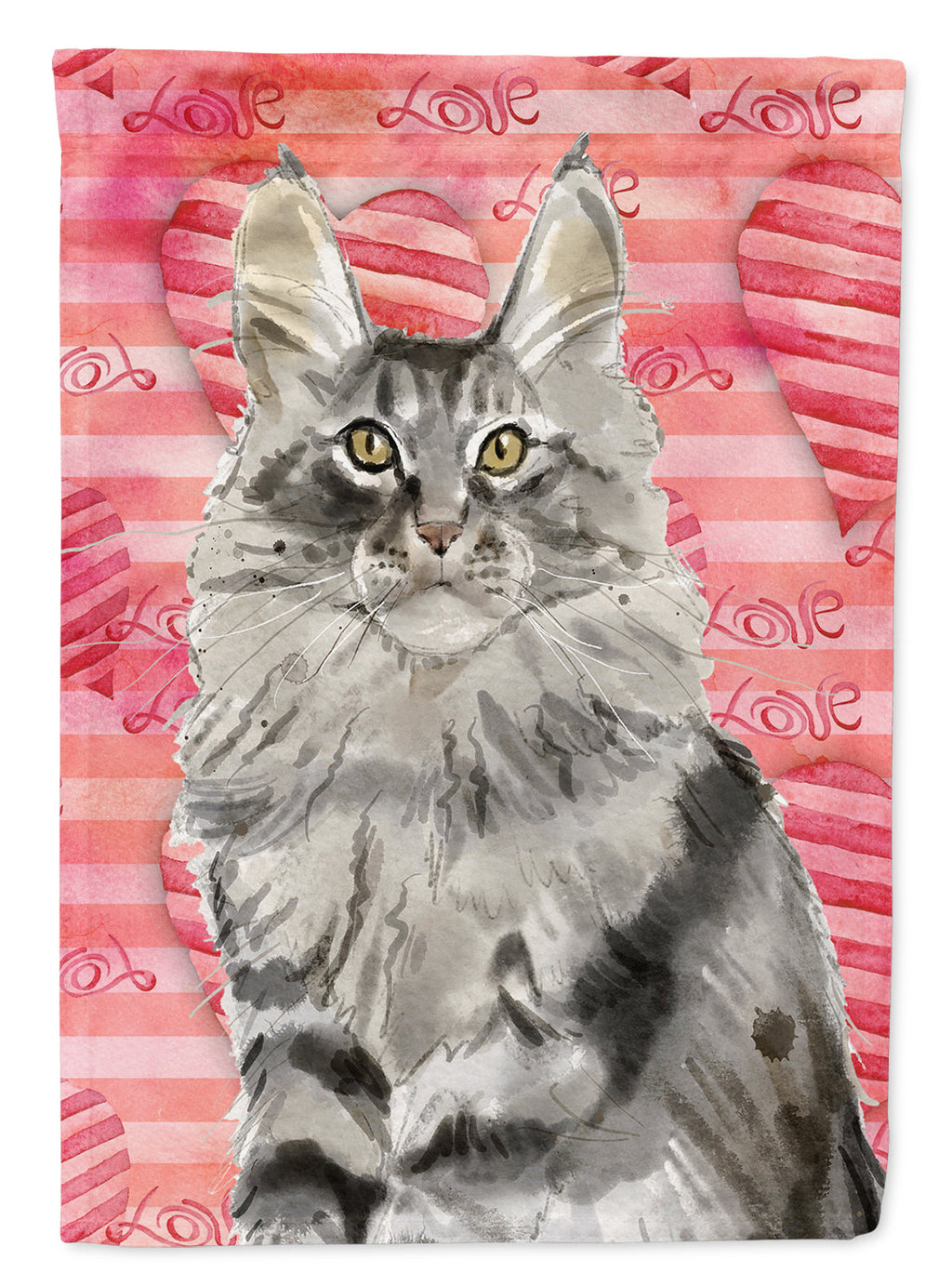 Maine Coon Cat Love Garden Flag Mailbox Decorative Yard Banner Outside Patio Artwork for Flower Beds, Garden Size, Multicolor