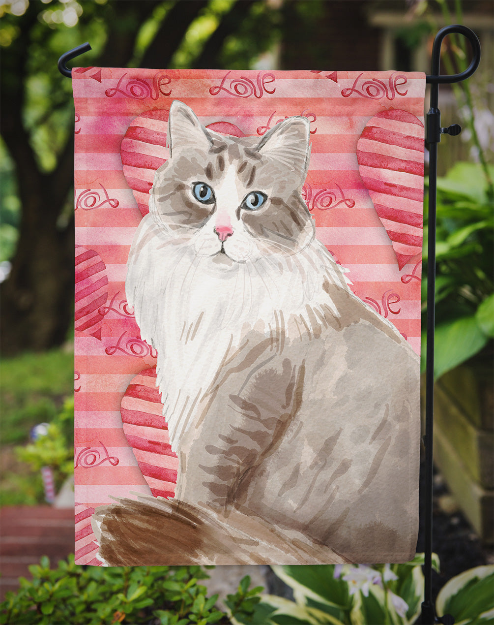 Siberian Cat Love Garden Flag Mailbox Decorative Yard Banner Outside Patio Artwork for Flower Beds, Garden Size, Multicolor