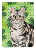 American Shorthair Shamrock Garden Flag Mailbox Decorative Yard Banner Outside Patio Artwork for Flower Beds, Garden Size, Multicolor
