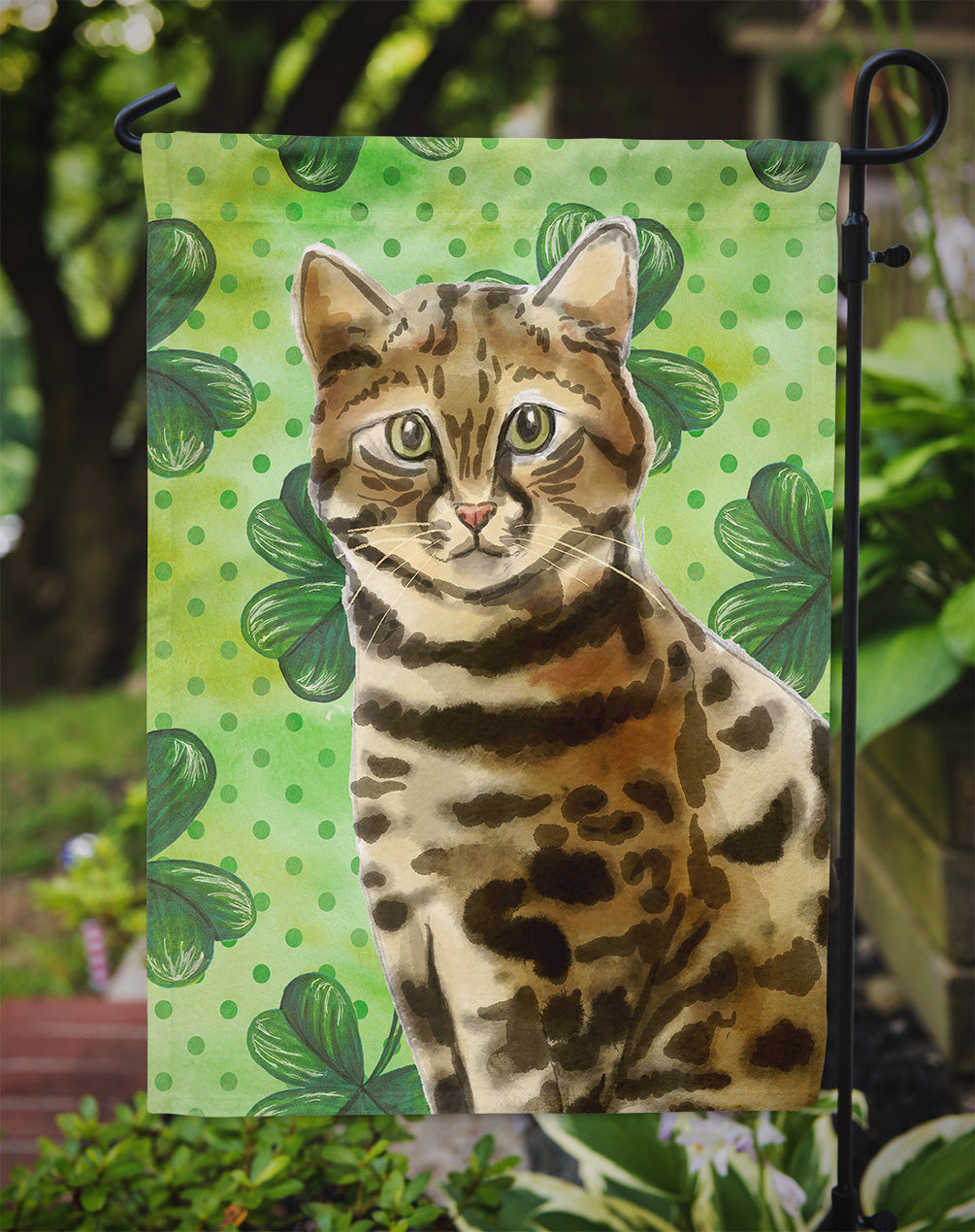 Bengal Shamrock Garden Flag Mailbox Decorative Yard Banner Outside Patio Artwork for Flower Beds, Garden Size, Multicolor