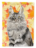Maine Coon Fall Leaves Garden Flag Mailbox Decorative Yard Banner Outside Patio Artwork for Flower Beds, Garden Size, Multicolor