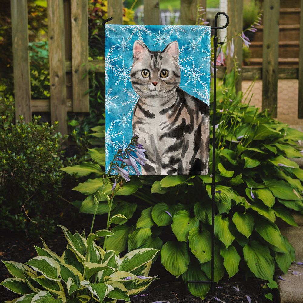 American Shorthair Winter Snowflake Garden Flag Mailbox Decorative Yard Banner Outside Patio Artwork for Flower Beds, Garden Size, Multicolor