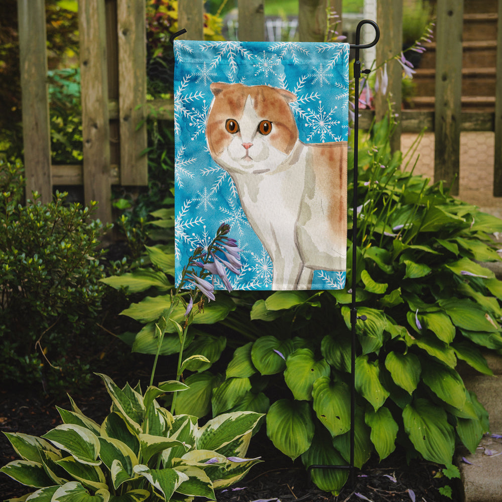 Scottish Fold Winter Snowflake Garden Flag Mailbox Decorative Yard Banner Outside Patio Artwork for Flower Beds, Garden Size, Multicolor