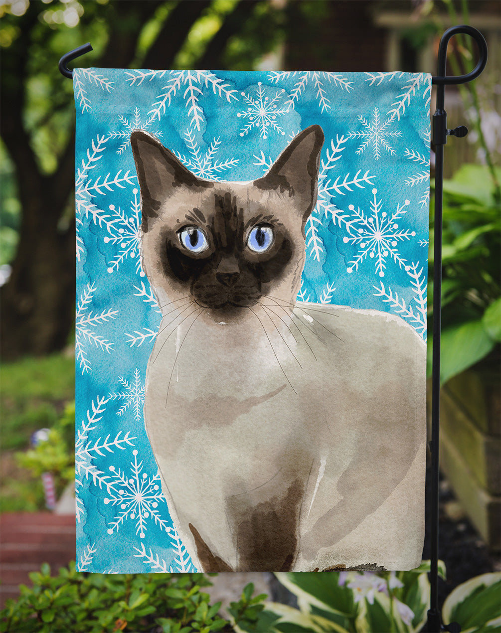 Siamese Winter Snowflake Garden Flag Mailbox Decorative Yard Banner Outside Patio Artwork for Flower Beds, Garden Size, Multicolor