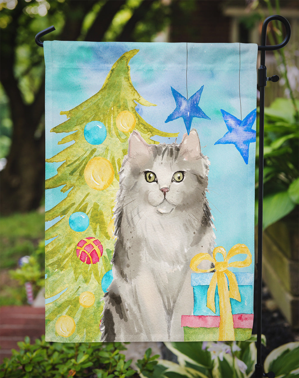Ragamuffin Christmas Presents Garden Flag Mailbox Decorative Yard Banner Outside Patio Artwork for Flower Beds, Garden Size, Multicolor