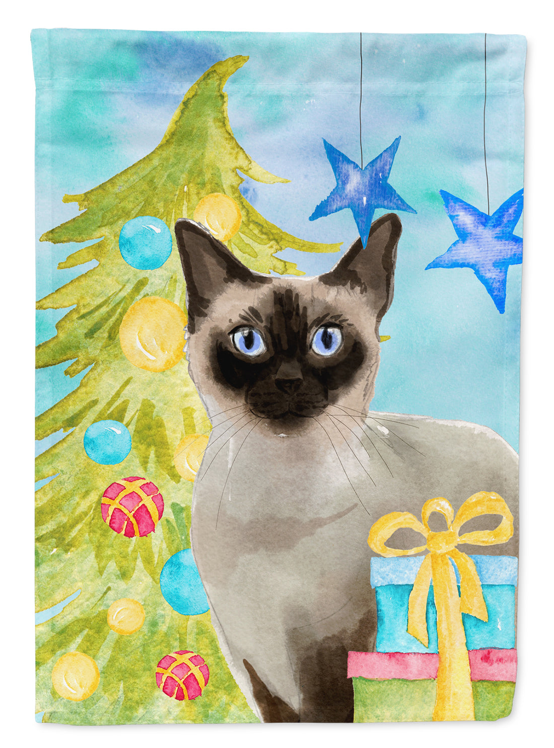 Siamese Christmas Presents Garden Flag Mailbox Decorative Yard Banner Outside Patio Artwork for Flower Beds, Garden Size, Multicolor