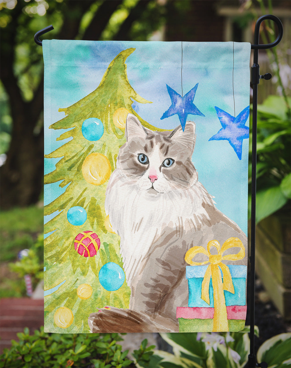 Siberian Christmas Presents Garden Flag Mailbox Decorative Yard Banner Outside Patio Artwork for Flower Beds, Garden Size, Multicolor