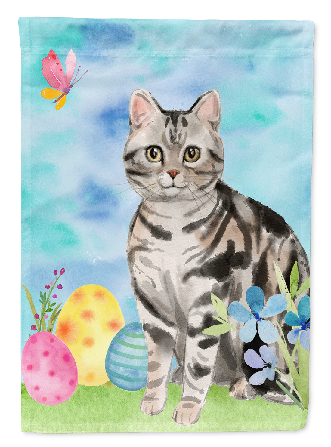 American Shorthair Easter Eggs Garden Flag Mailbox Decorative Yard Banner Outside Patio Artwork for Flower Beds, Garden Size, Multicolor