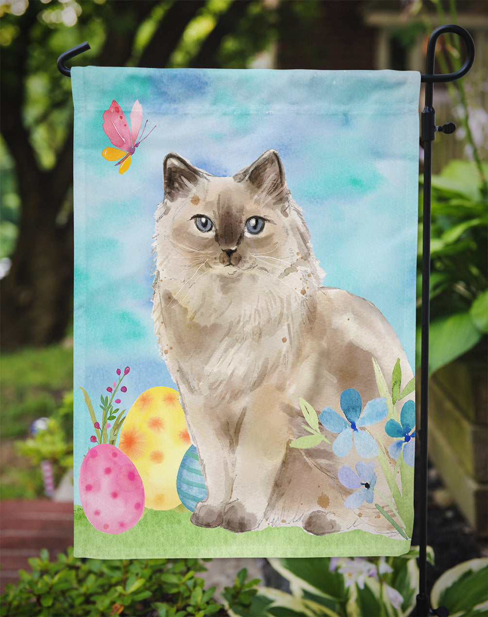 Ragdoll Easter Eggs Garden Flag Mailbox Decorative Yard Banner Outside Patio Artwork for Flower Beds, Garden Size, Multicolor