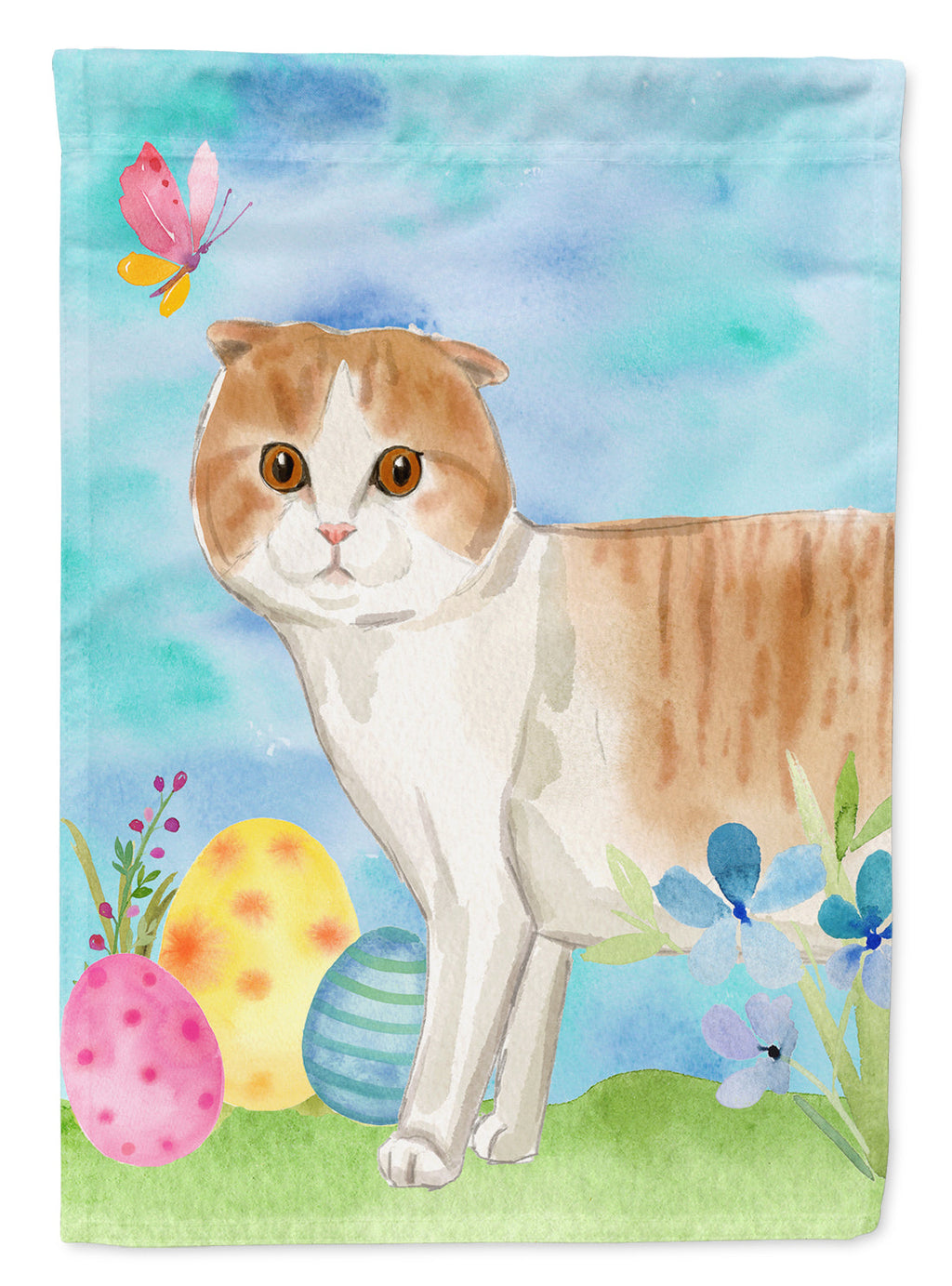 Scottish Fold Easter Eggs Garden Flag Mailbox Decorative Yard Banner Outside Patio Artwork for Flower Beds, Garden Size, Multicolor
