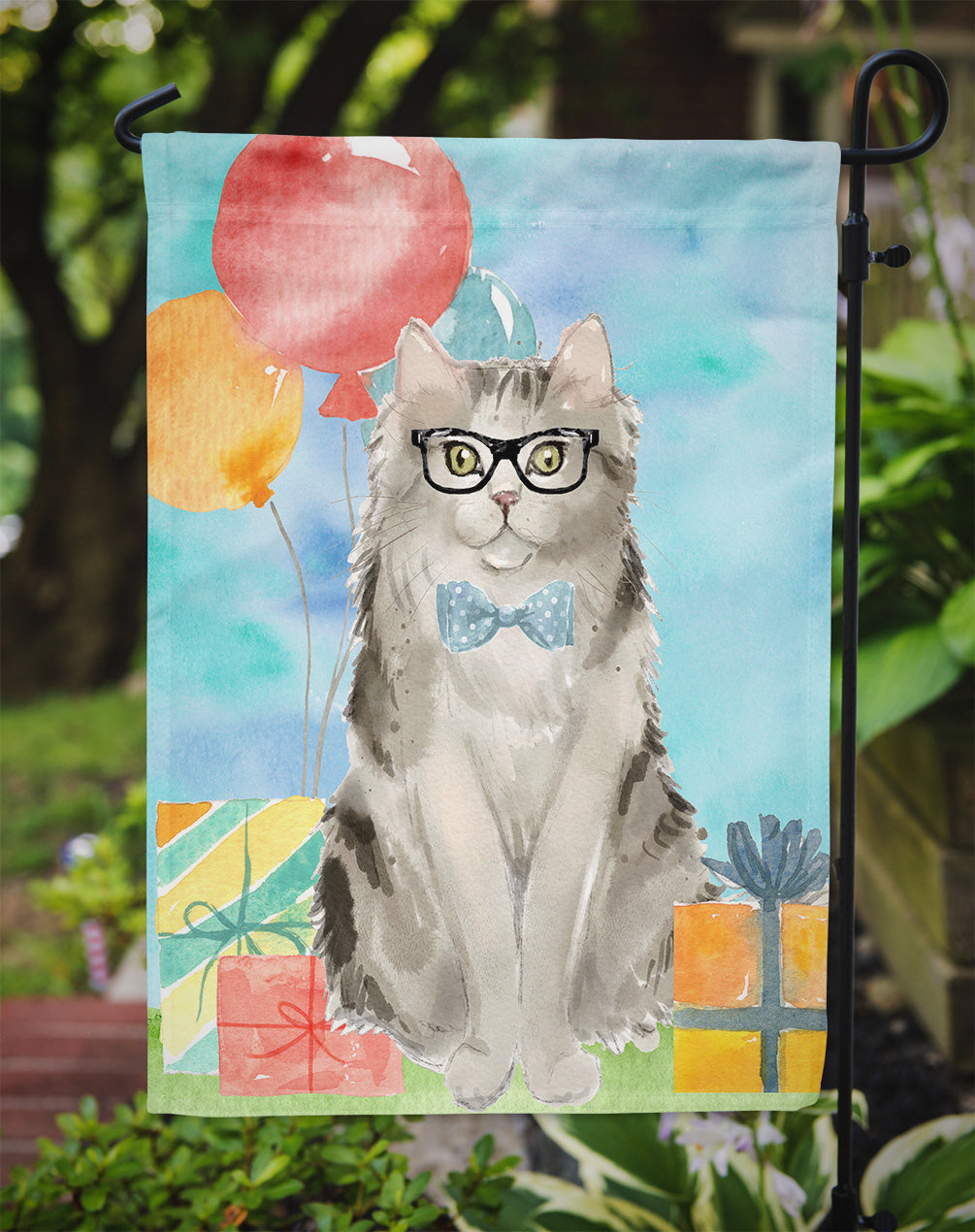 Ragamuffin Happy Birthday Garden Flag Mailbox Decorative Yard Banner Outside Patio Artwork for Flower Beds, Garden Size, Multicolor