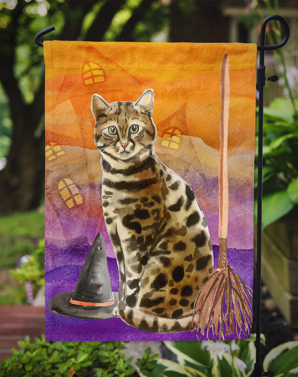 Bengal Halloween Garden Flag Mailbox Decorative Yard Banner Outside Patio Artwork for Flower Beds, Garden Size, Multicolor