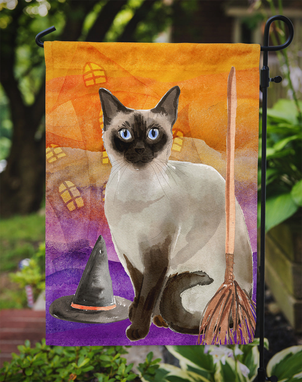Siamese Halloween Garden Flag Mailbox Decorative Yard Banner Outside Patio Artwork for Flower Beds, Garden Size, Multicolor
