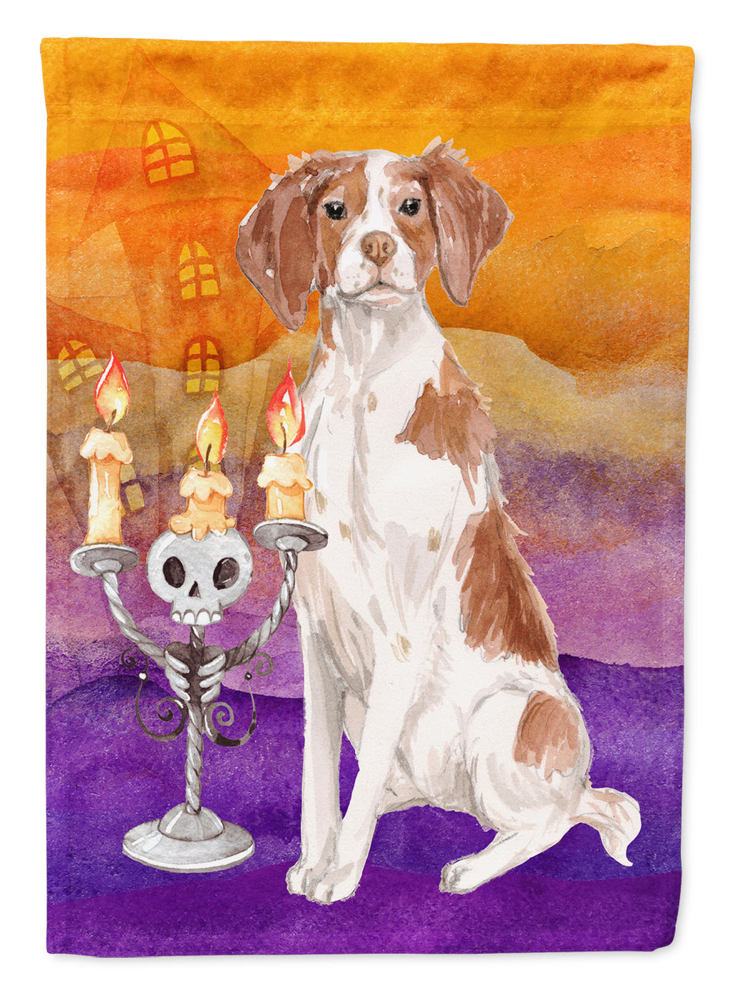 Halloween Brittany Spaniel Garden Flag Mailbox Decorative Yard Banner Outside Patio Artwork for Flower Beds, Garden Size, Multicolor
